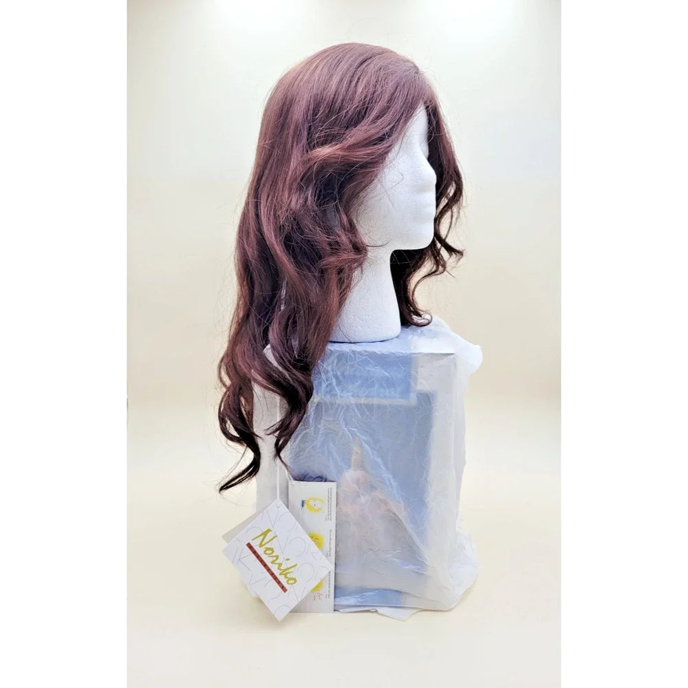 Noriko Jaden Wig Mulberry Brown Long Wavy Synthetic Hair Side Bangs 1707N NIB